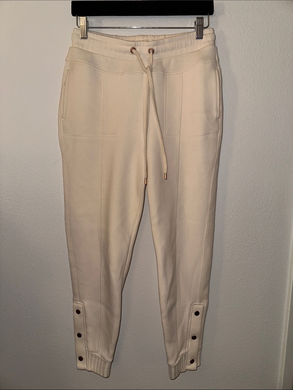 Anthropologie Cream Drawstring Jogger Pants